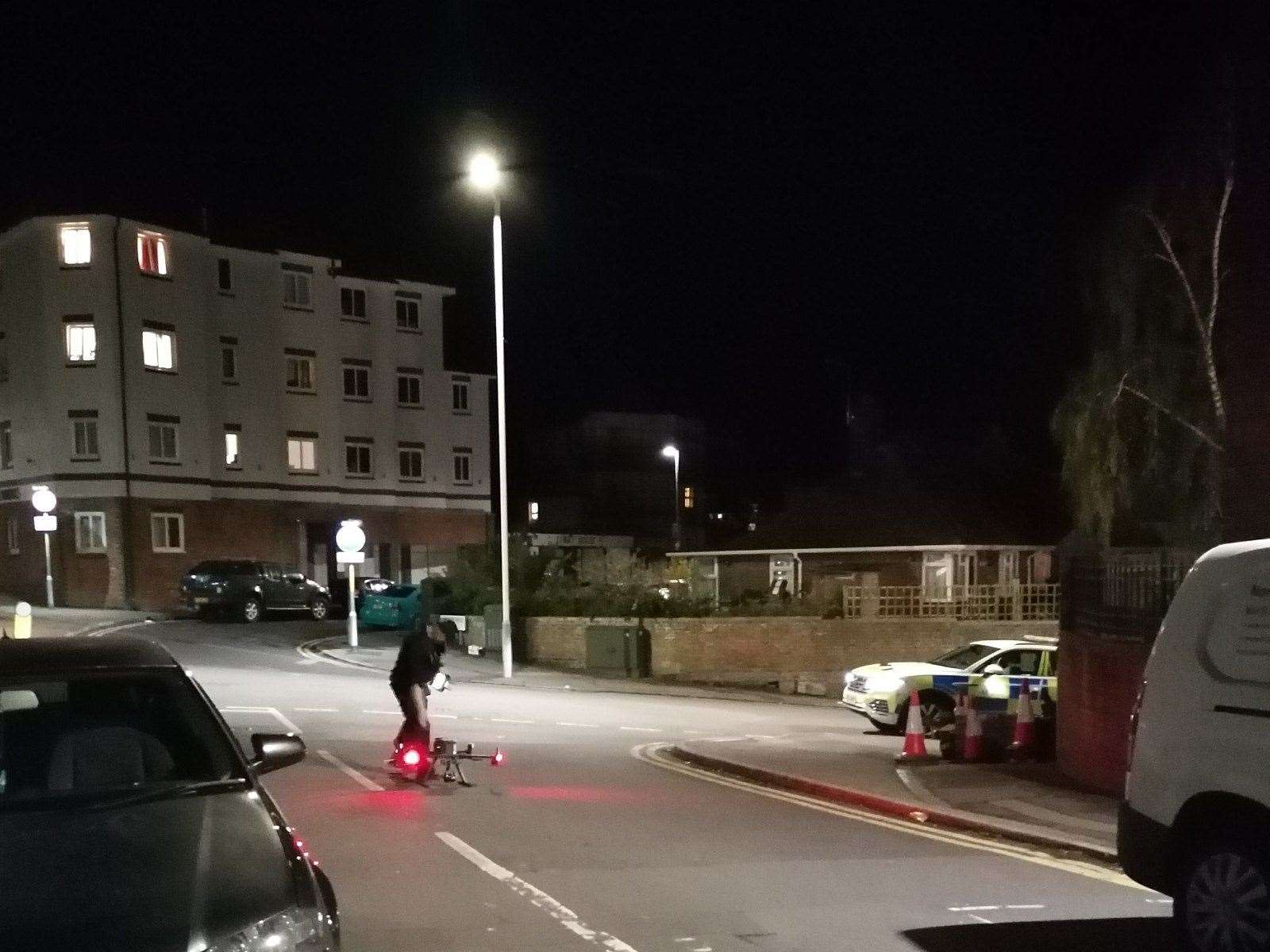 A police-operated drone was used during the incident at Phoenix Court. Picture: UKNIP