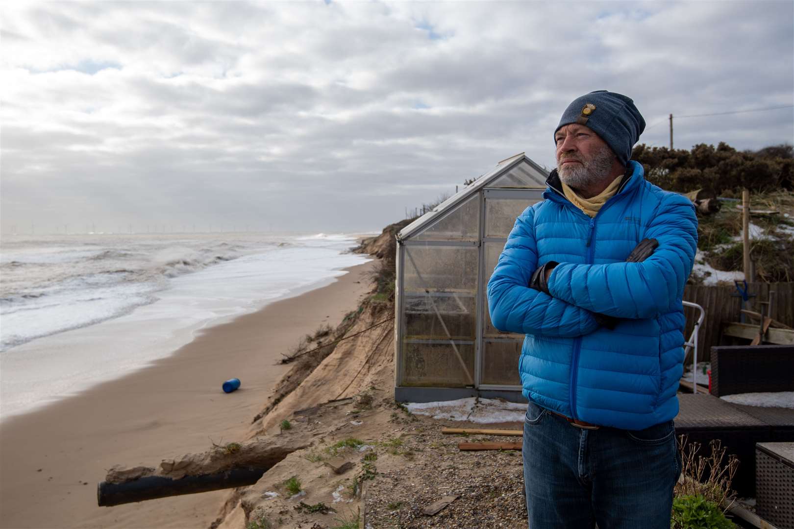 The former soldier said he had a sleepless night on Easter Sunday after more of his garden fell into the sea (Joe Giddens/PA)