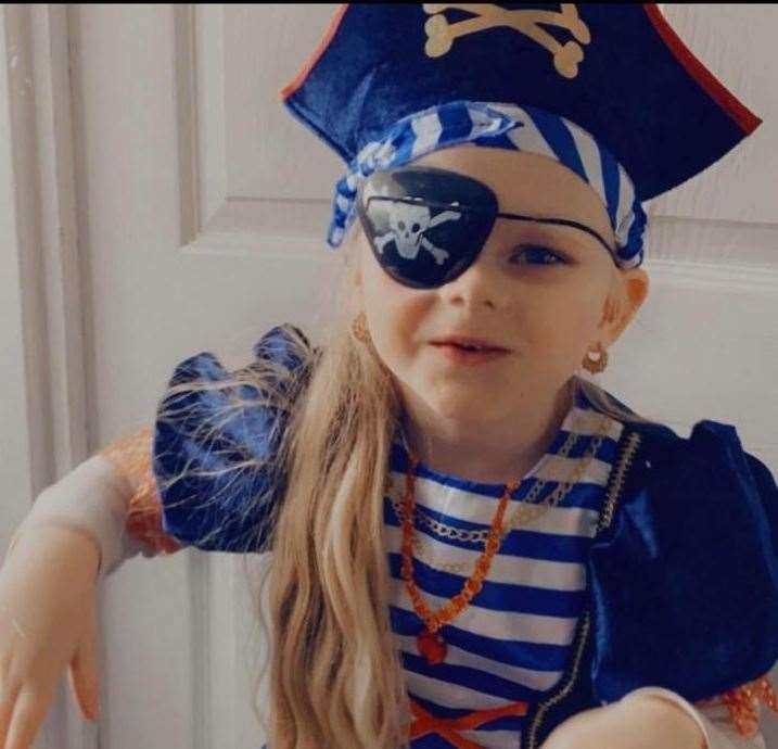 Seven-year-old Lilly-Rose from South Ashford is a happy and confident girl at home but struggles to speak at school. Picture: Gemma Lawrence