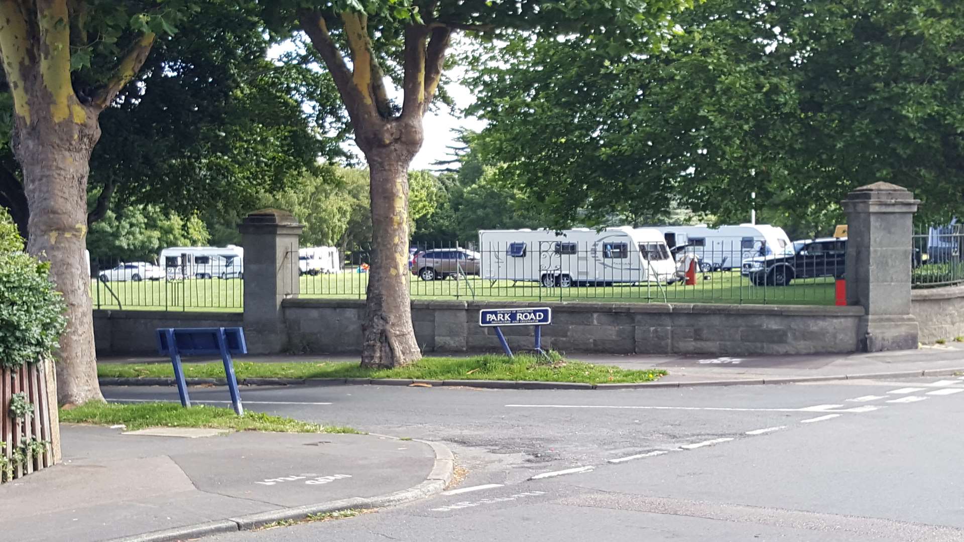 The travellers have set up home at Swanscombe Park.