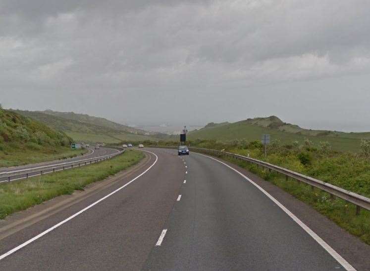 The crash happened on the A20 Samphire Hoe. Picture: Google.