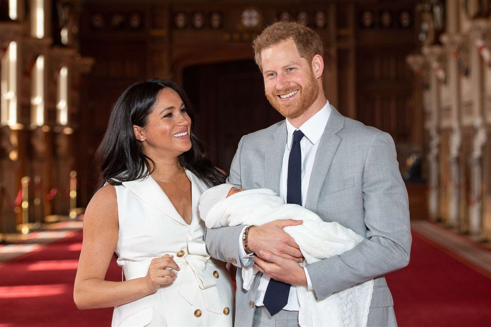 The Duke and Duchess of Sussex with their baby son (Dominic Lipinski/PA)