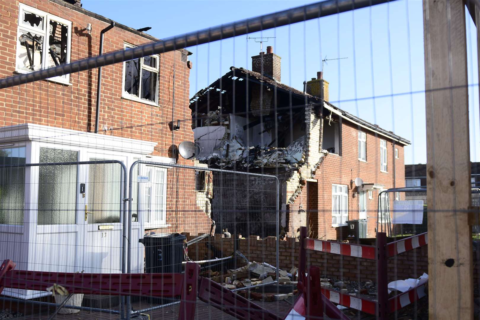 The scene of the explosion. Picture: Barry Goodwin