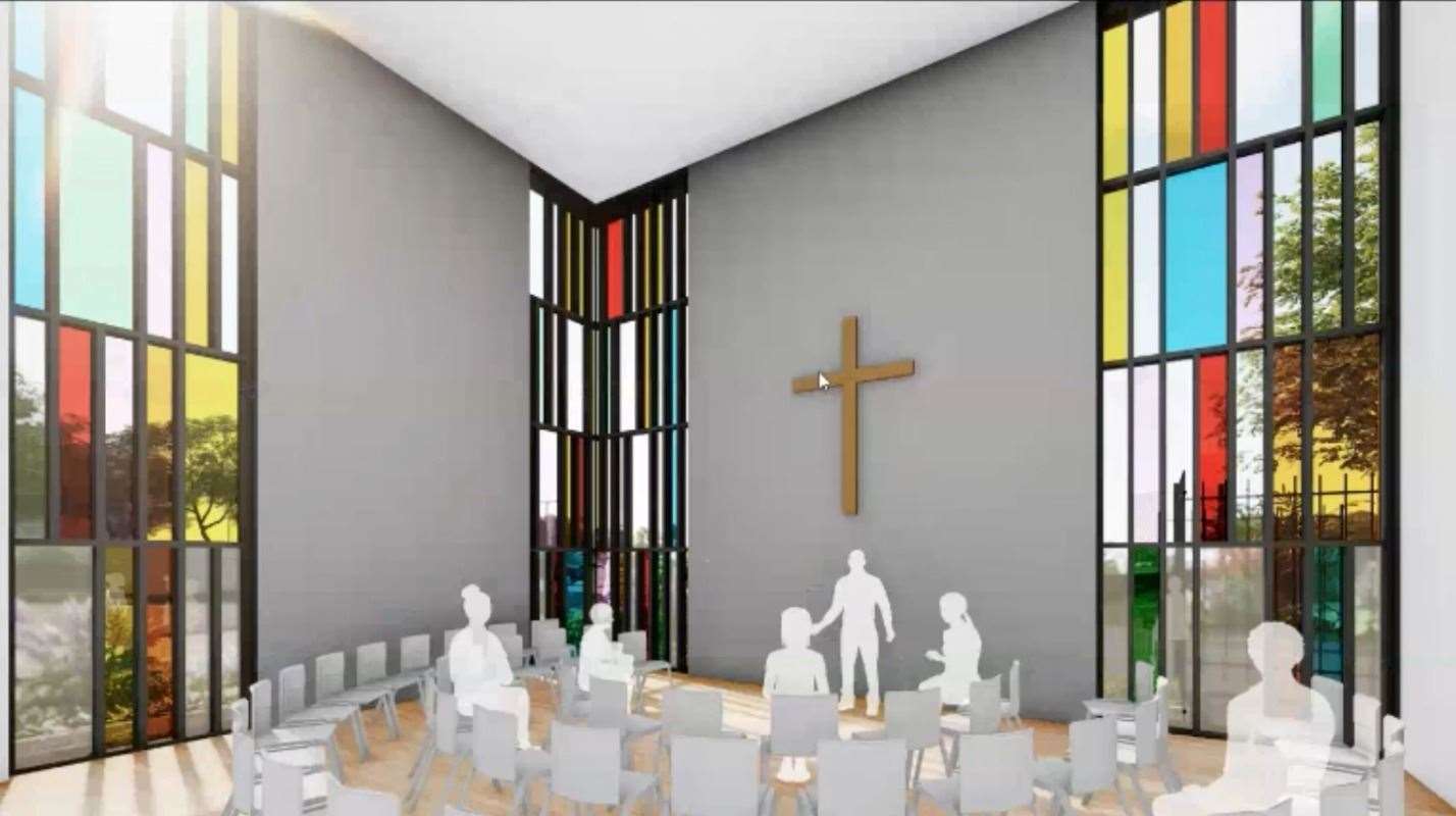 An impression of what the chapel at St John Fisher RC Comprehensive will look like. Picture: Wates Construction Ltd