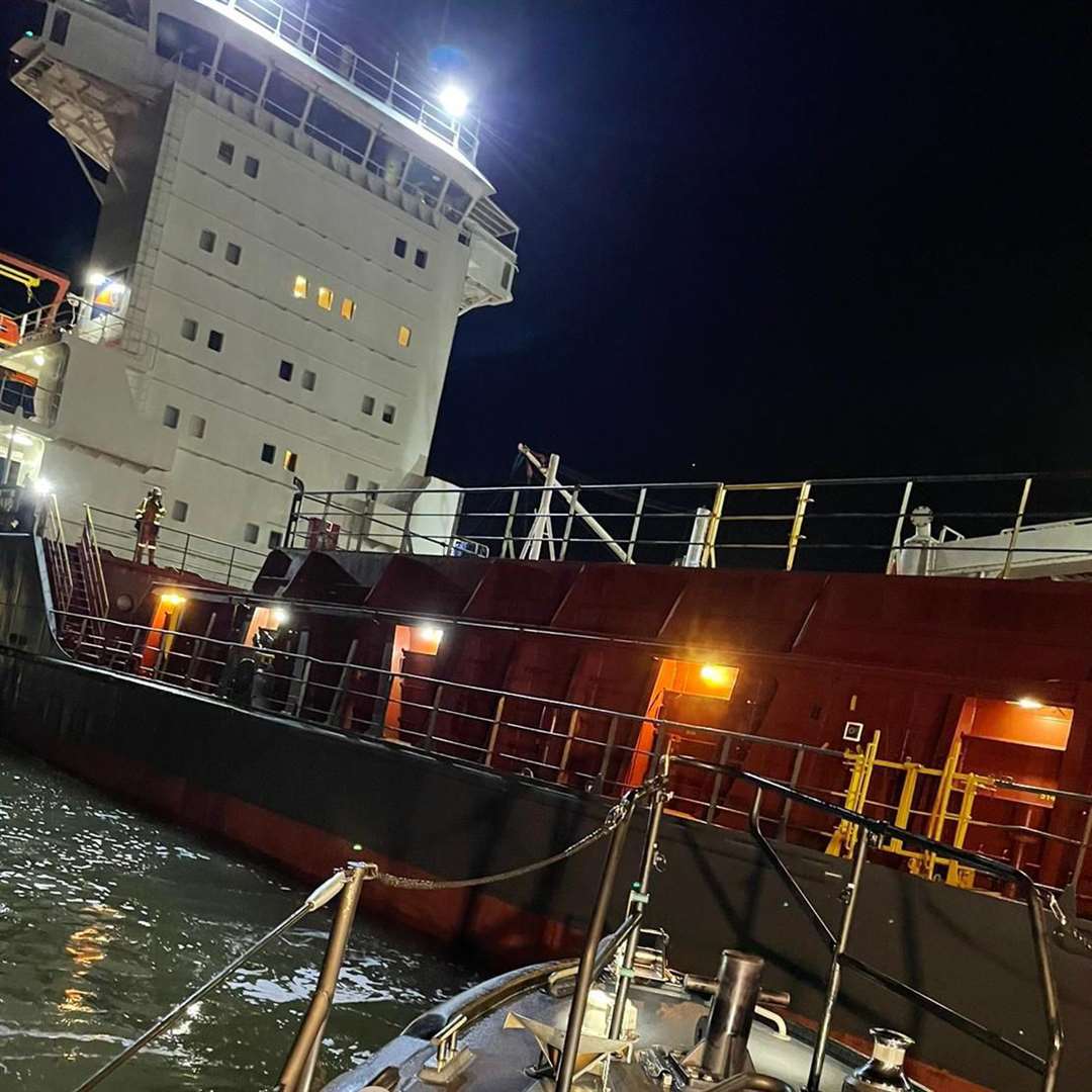 RNLI Sheerness at Sheerness Docks after an explosion on a ship. Picture: RNLI Sheerness