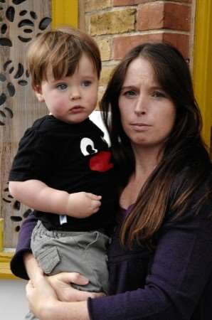 Samantha Hill with her 19-month old son Tom. She had a 25 minute wait for an ambulance after Tom had a seizure. Picture: Chris Davey