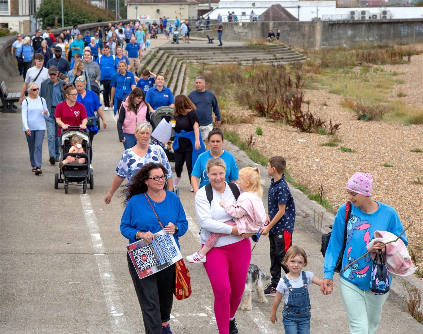 Hundreds took part in the ‘Stand with Us, Stroll with Us’ march along Sheerness seafront in support of Seashells. Picture: Seashells