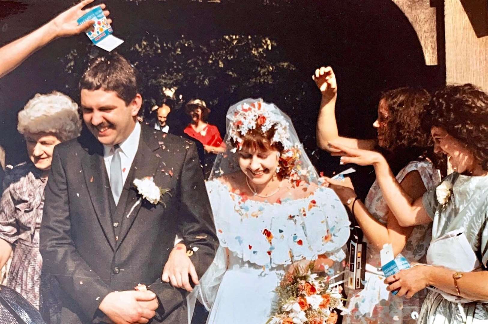 Paul and Joanne Seymour on their wedding day 35 years ago. Picture: South West News Service (16052502)