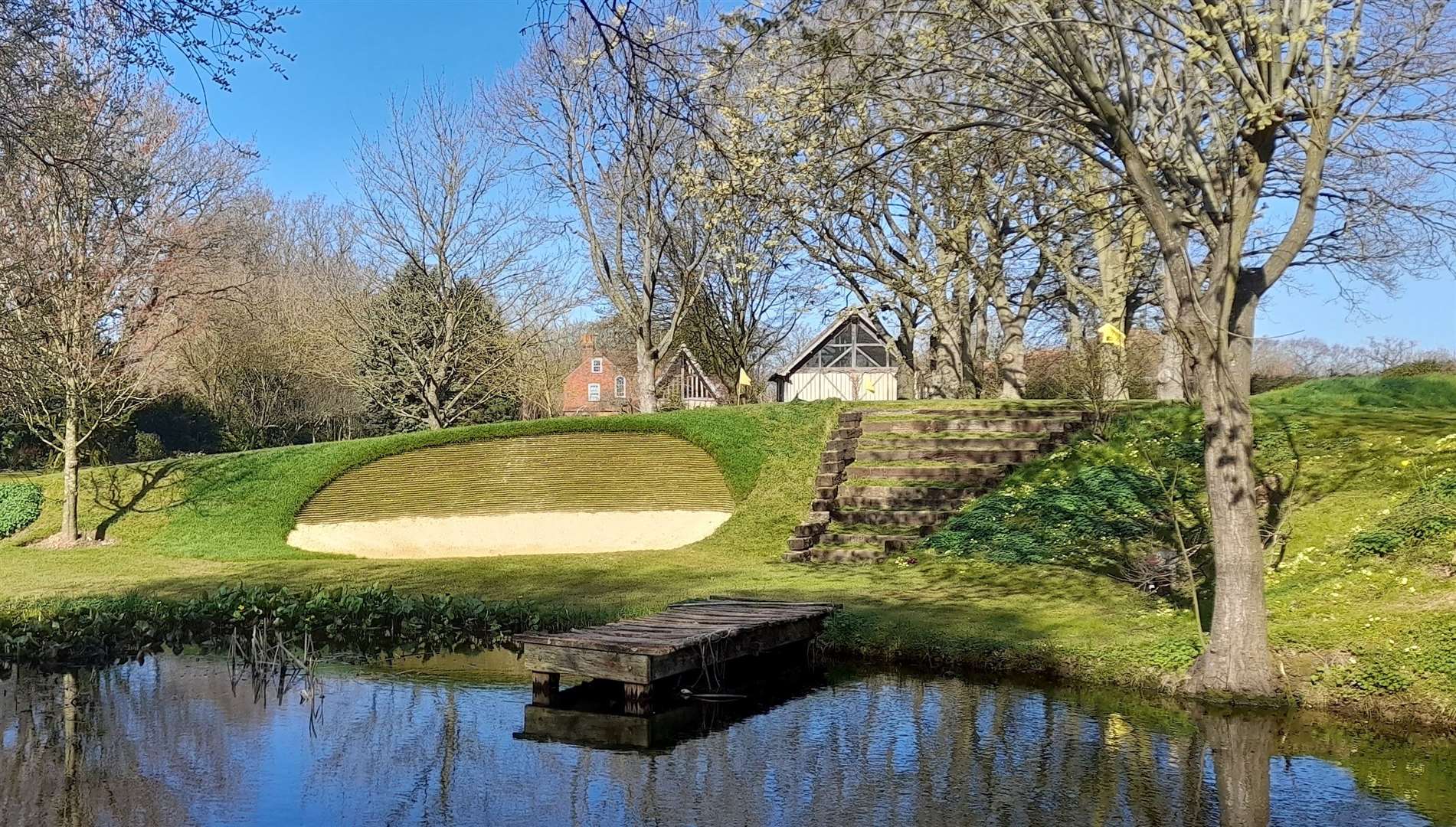 The tranquil grounds of Appletrees also include a meandering stream and two ponds