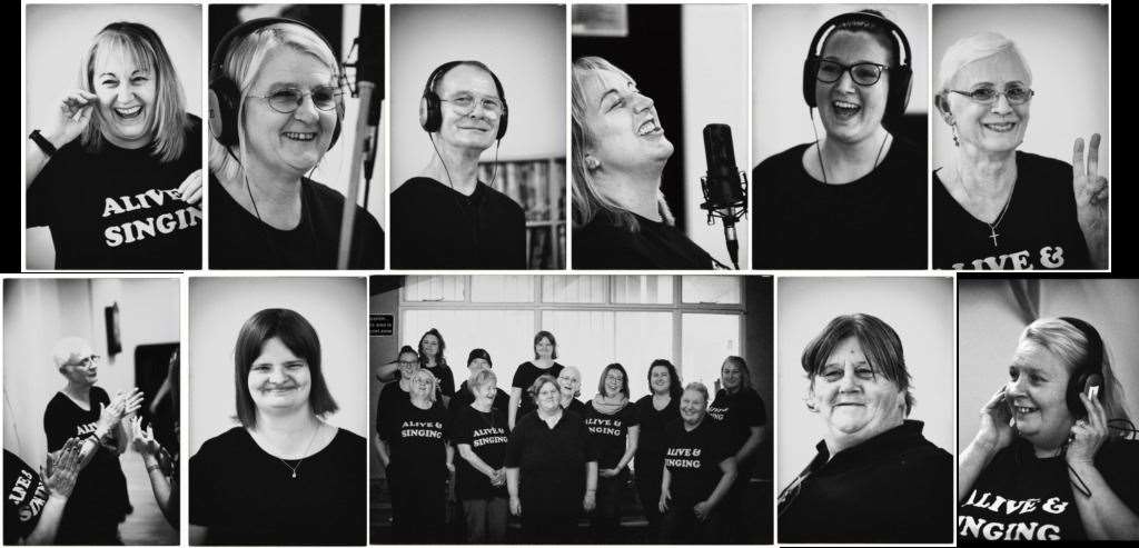 Members of homeless charity AMAT's Alive and Singing Choir