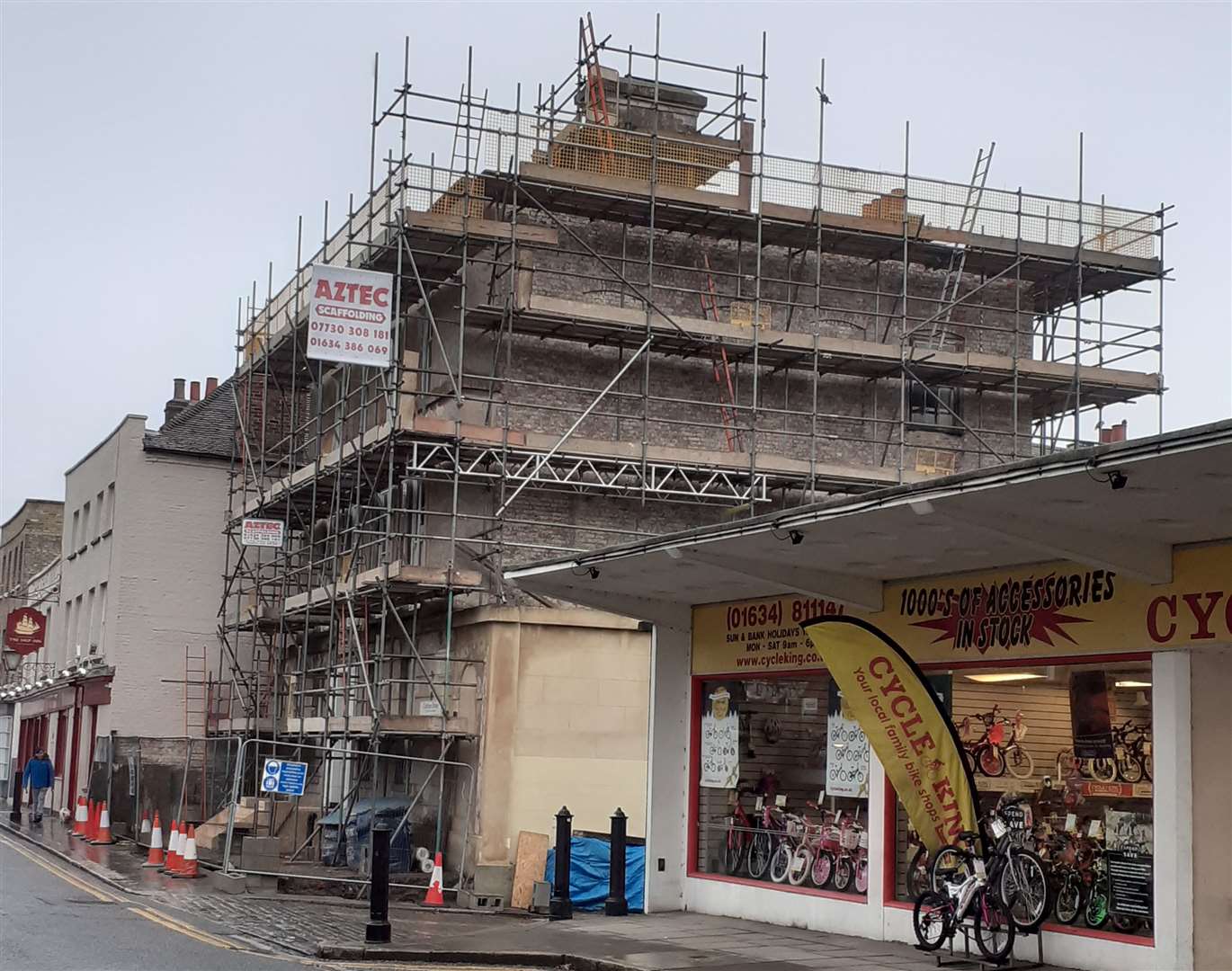 Construction on the abandoned department store began in December last year. Photo: Sheila Featherstone