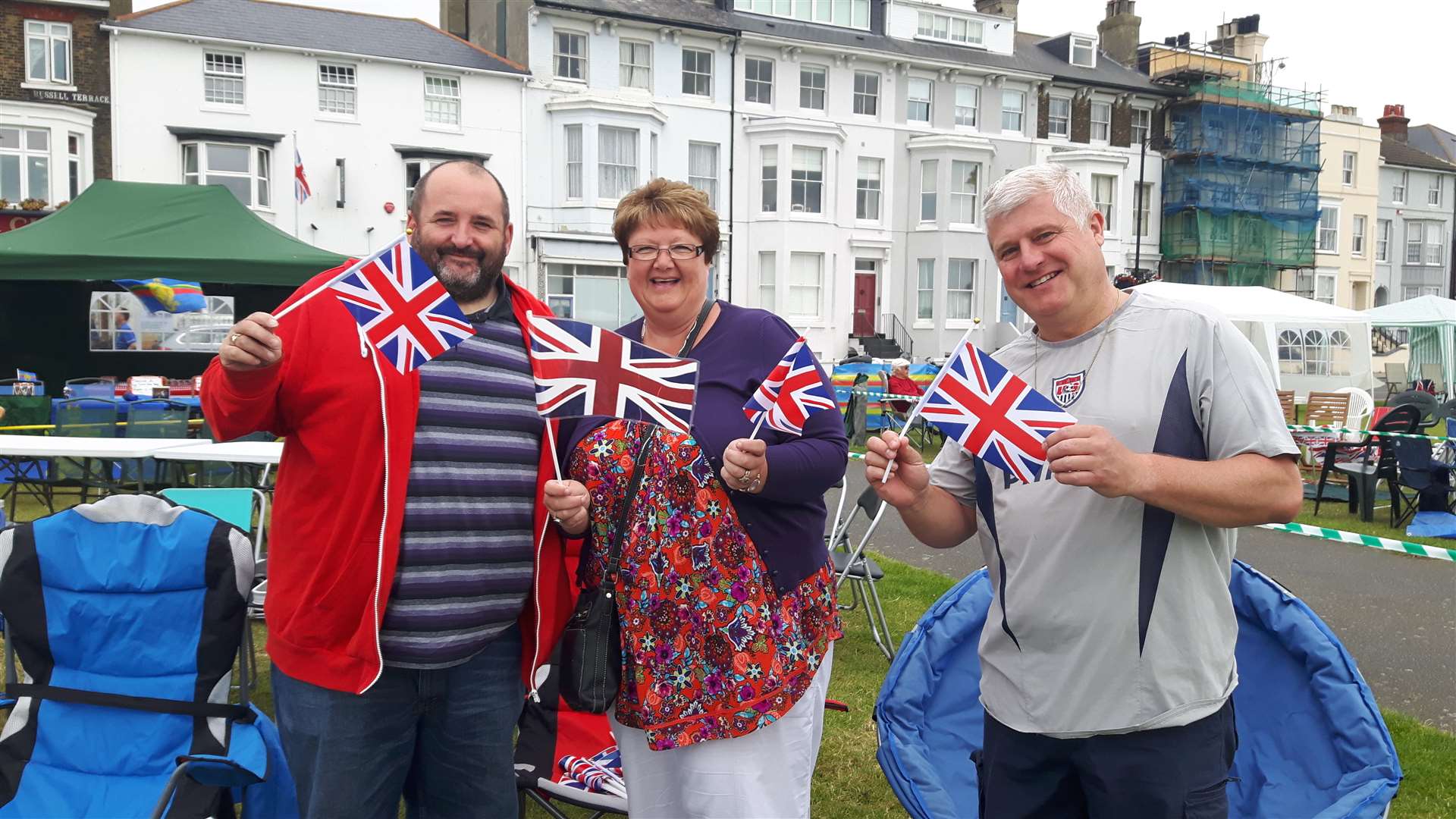 Early birds Frank Macklin, Angela and Paul Mortimer