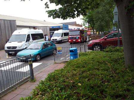Fire crews at Medway Maritime Hospital on August 30 2012.