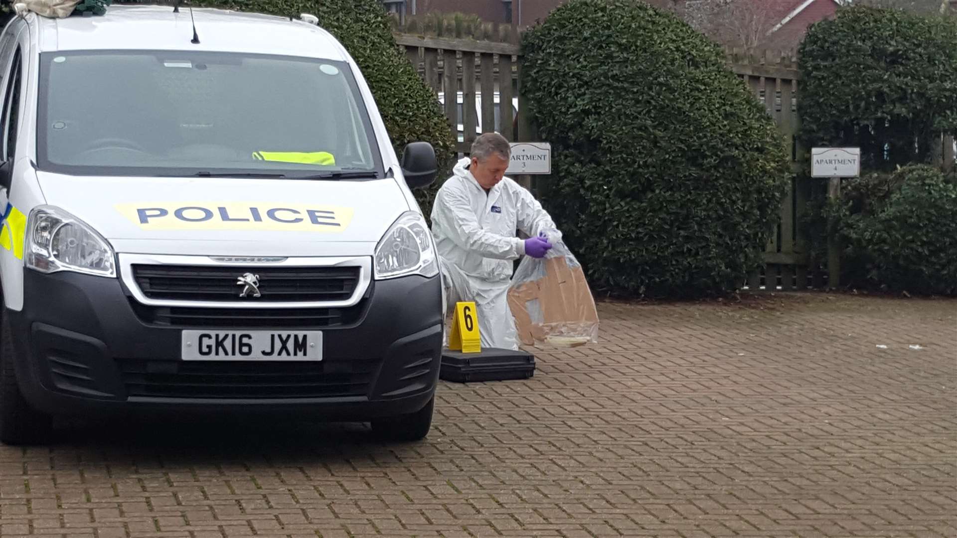 Forensics at Kentish Court, off London Road, Maidstone, at the scene of a suspected murder (6238239)