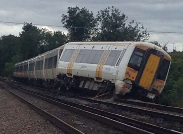 The train derailed after hitting cattle