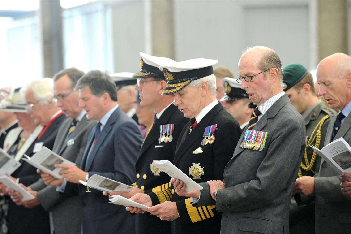 The Duke of Kent joined a memorial service to commemorate the deaths of the 1,459 sailors