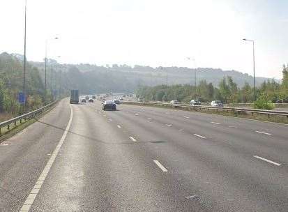 A crash has held all traffic on the M2 coastbound between Strood and Chatham. Picture: Google Street View