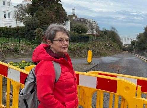 Christina Ainsworth is angry at the large number of trees cut down on the Road of Remembrance in Folkestone. Picture: Christina Ainsworth