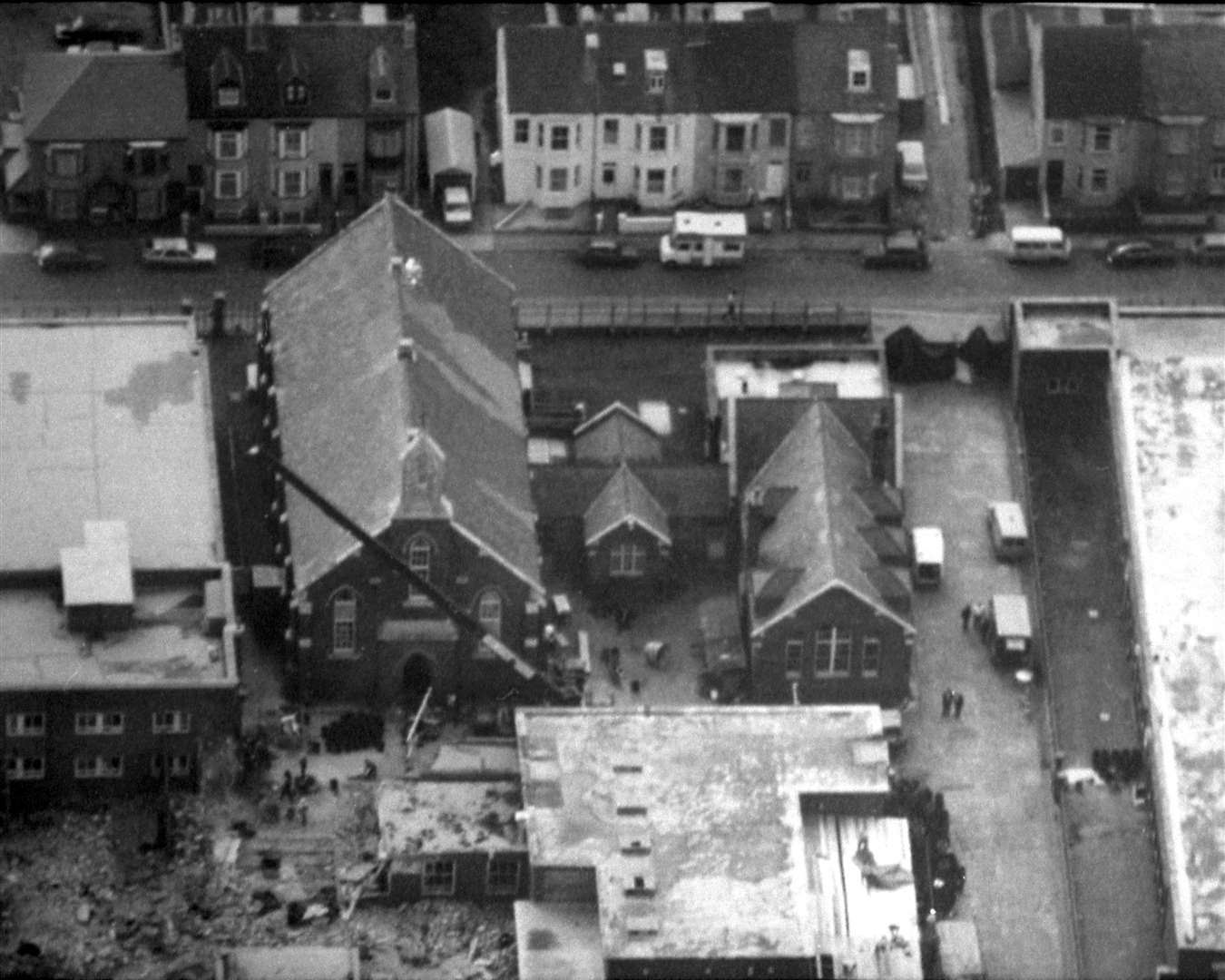 Scene from the air taken by Basil Kidd Deal Bombing