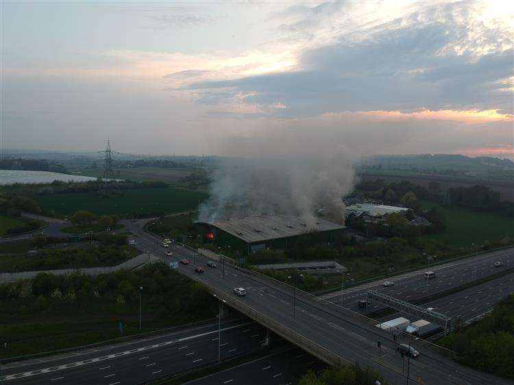 An aerial view of the fire. Picture: Matt Joners (2836518)