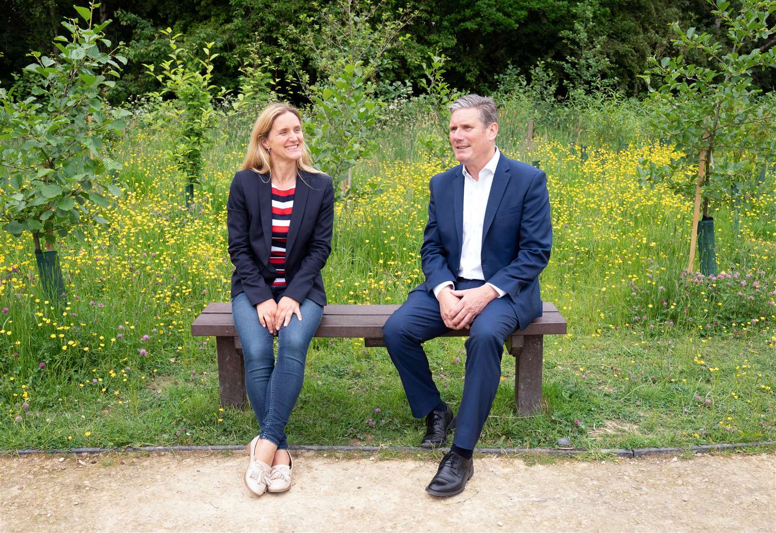 Labour leader Keir Starmer and party candidate Kim Leadbeater could be facing defeat in the Batley and Spen by-election, according to polls (Danny Lawson/PA)