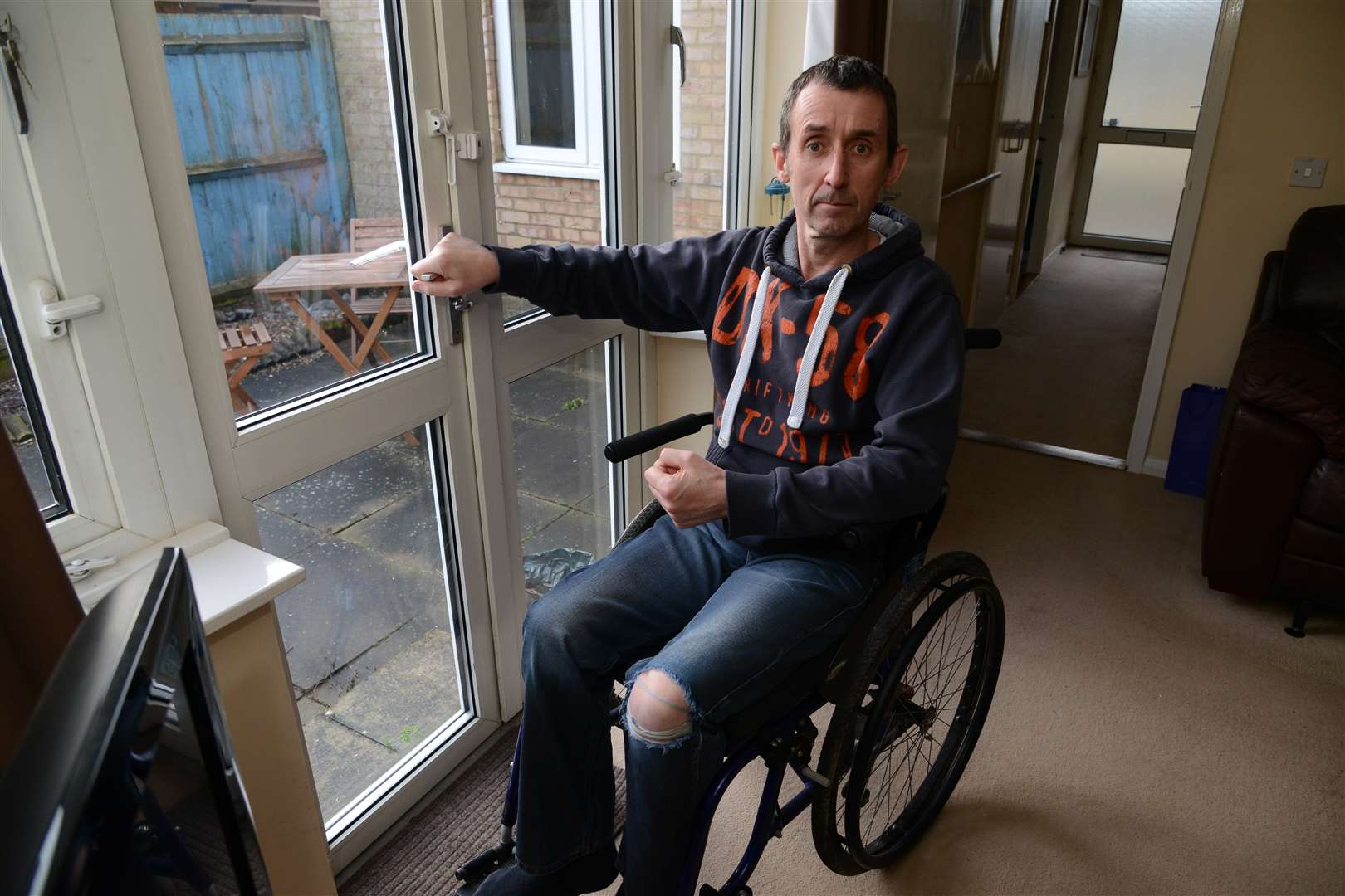 Dan Inwood who has MS and has been told he may have to wait up to two years for adaptations to his house