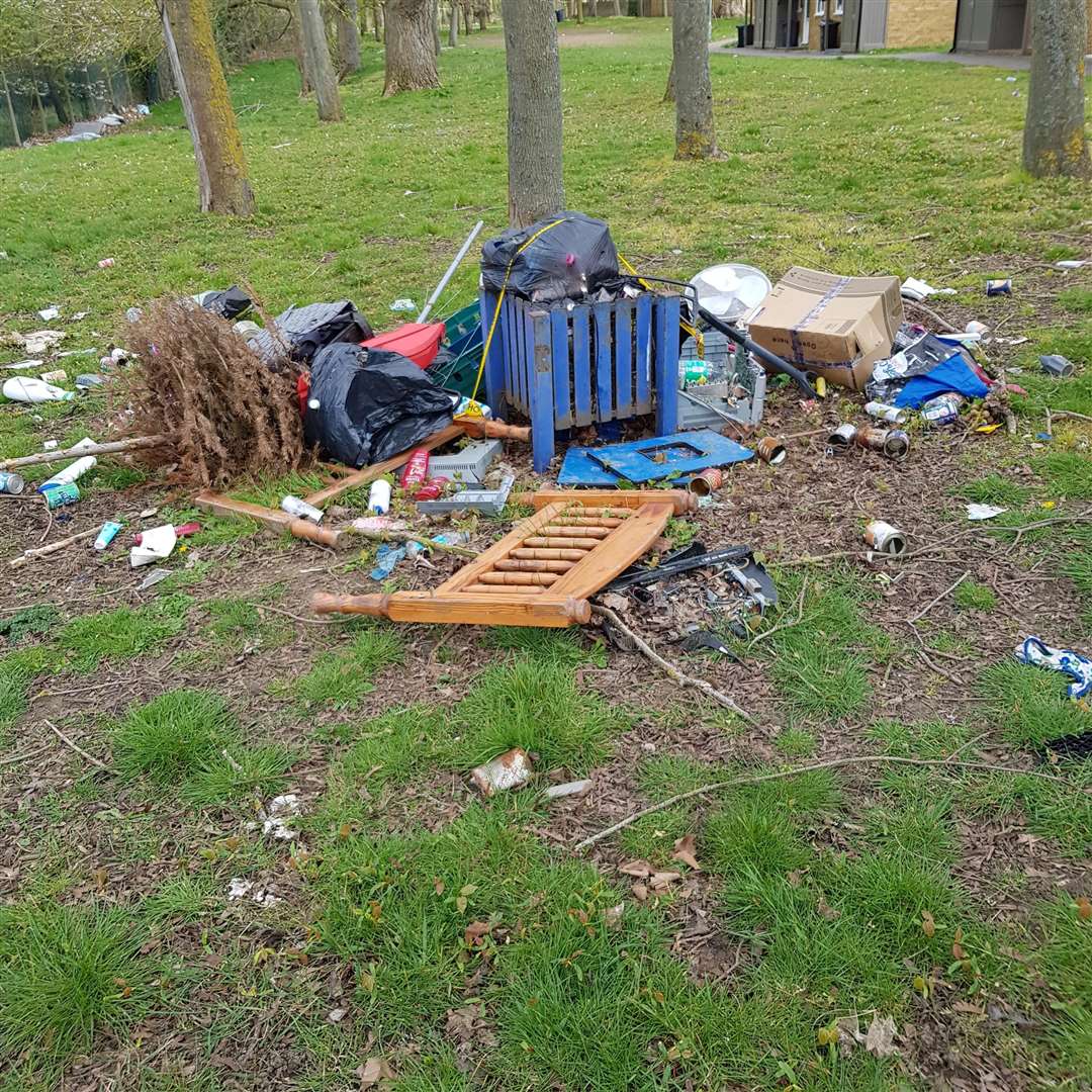 Piles of rubbish dumped at the site