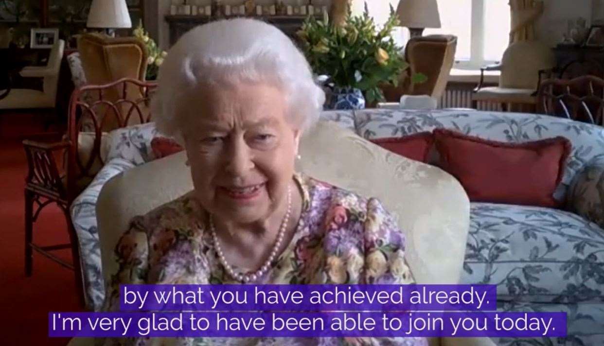 The Queen during the video call (Buckingham Palace/PA)