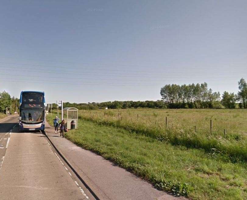 A woman was allegedly assaulted during an attempted robbery in Herne Bay Road, Sturry. Pic: Google Street View