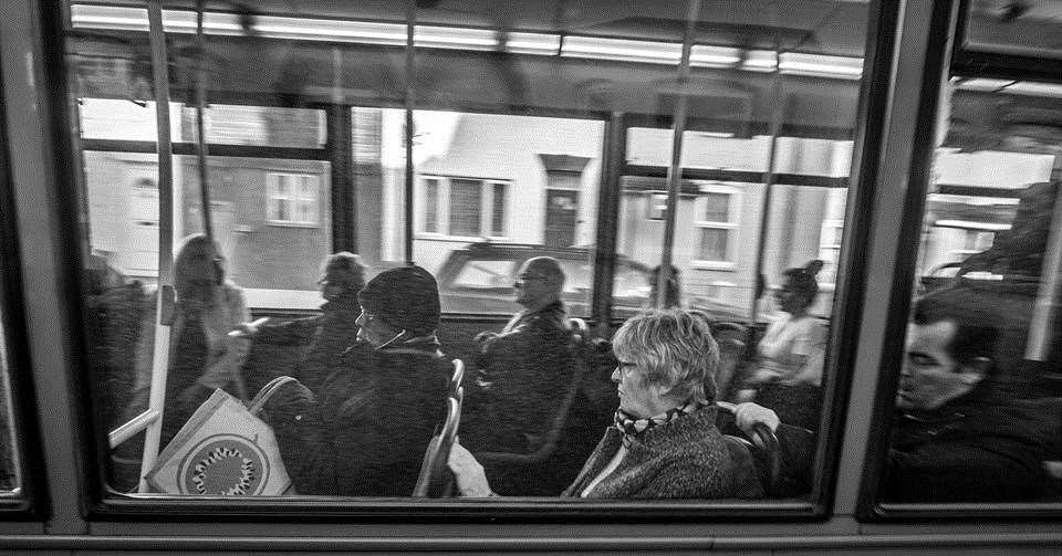 Mick How captures passengers on a bus through going through Luton. Pic: Mick How