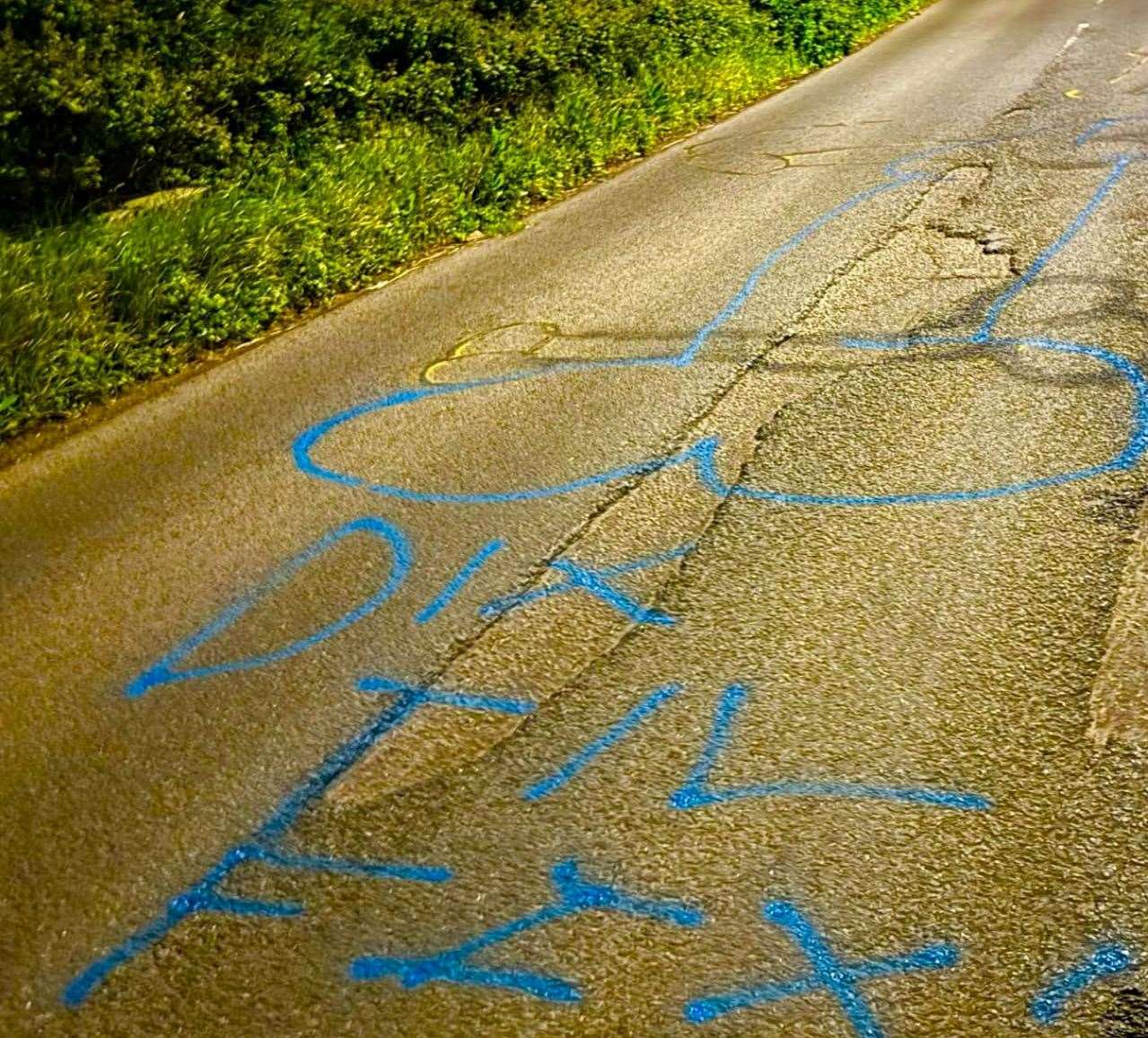 Penises have been drawn on the A259 in Dymchurch. Picture: Gary Firmager