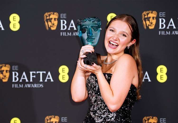 Mia McKenna-Bruce after winning the EE Rising Star award. Picture: Ian West/PA