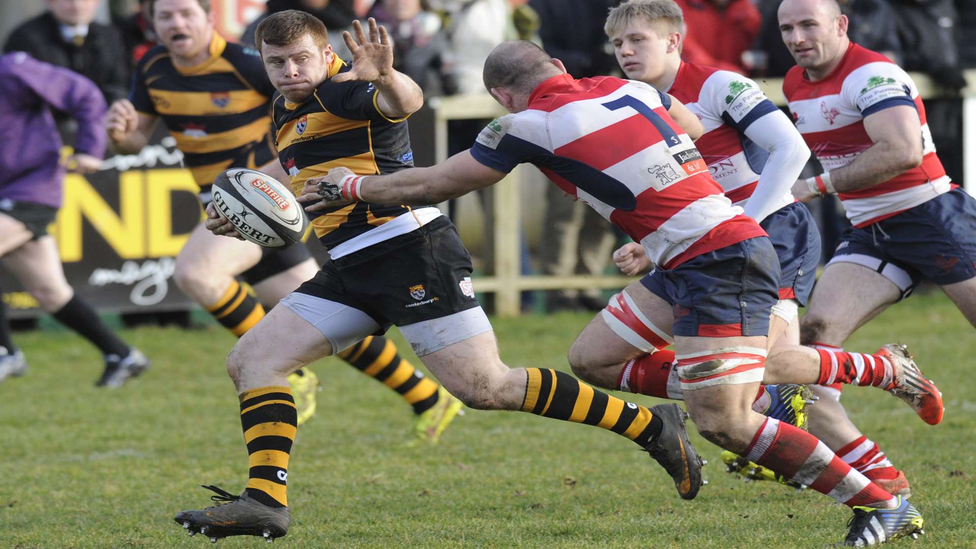 Ricky Mackintosh bursts forward against Dorking. Picture: Tony Flashman