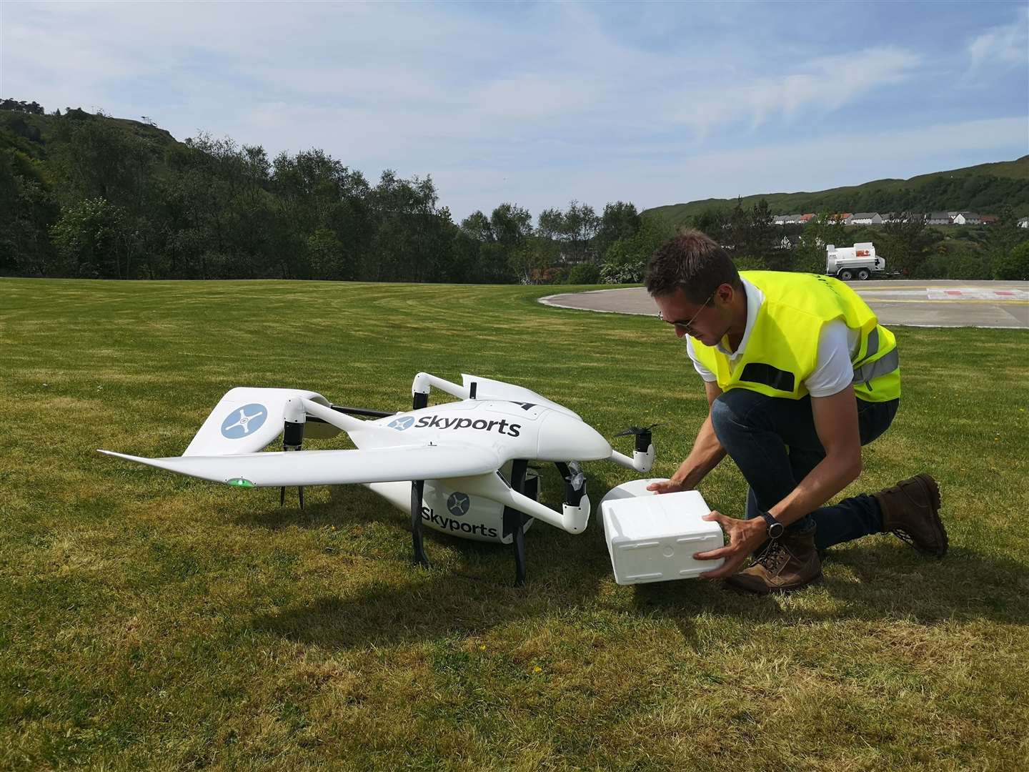 The drone has been carrying supplies from Oban on the mainland to Mull (Skyports/PA)