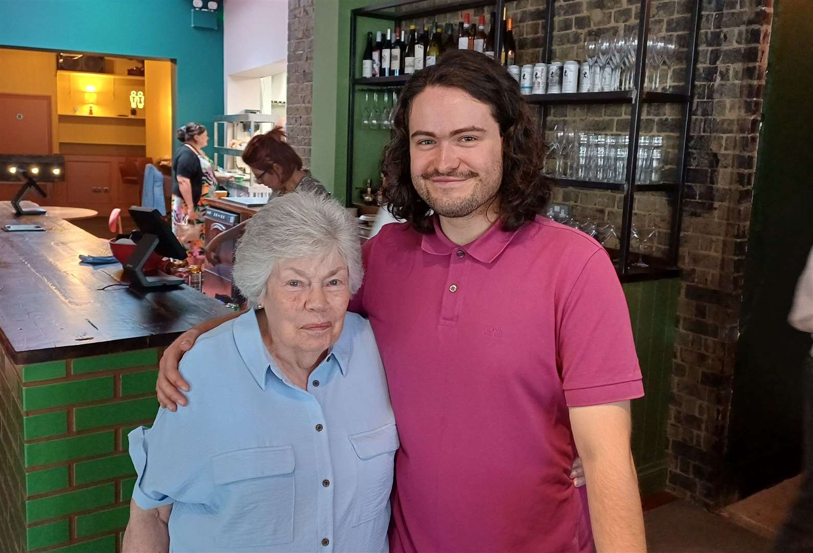 Bertha Hughes with her grandson Oliver who now works in the cafe