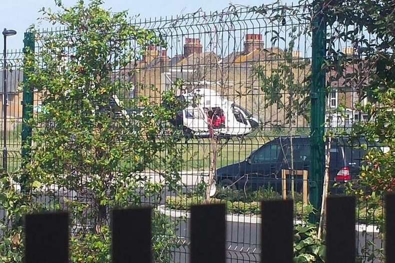 Air ambulance lands at Oasis Academy Isle of Sheppey in Sheerness after ...