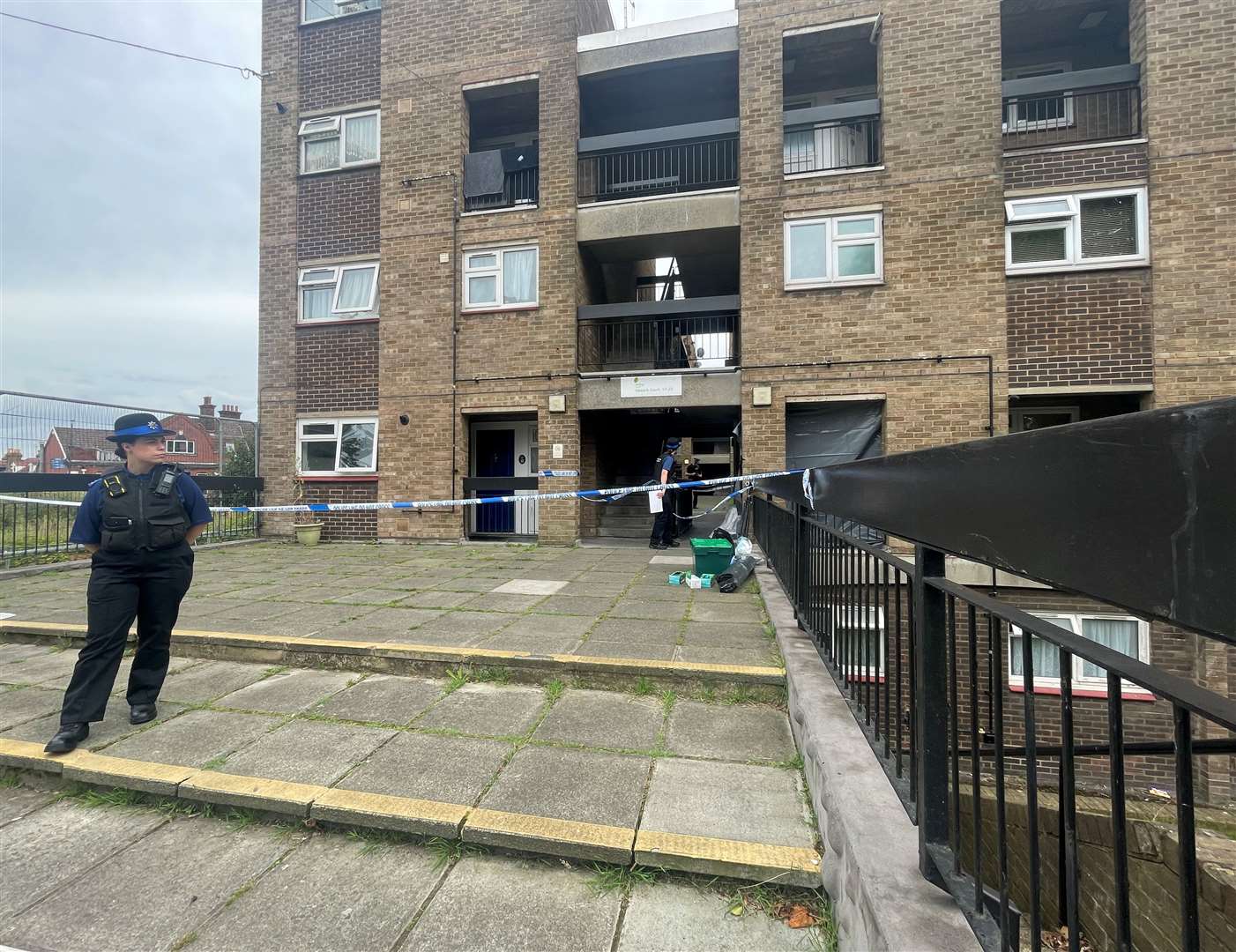 A section of the flat block had been cordoned off in Gun Lane Strood. Photo: KM Media Group