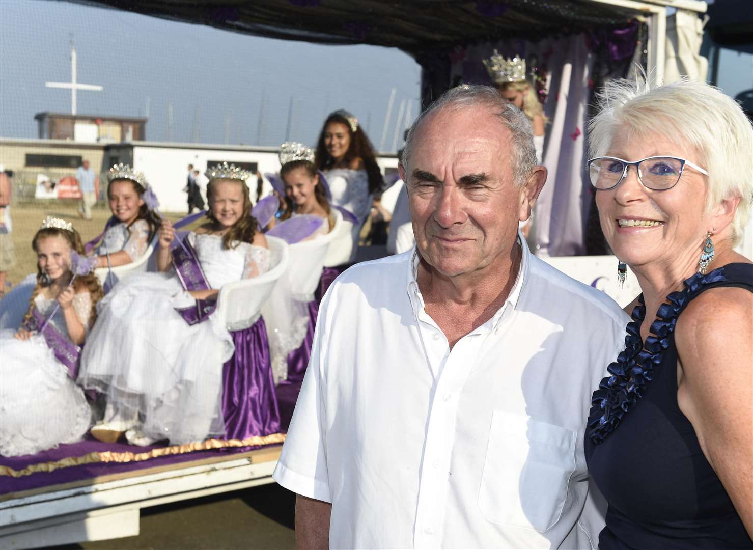 John and Rose Trickey with last year's carnival court representing Deal, Walmer and Kingsdown