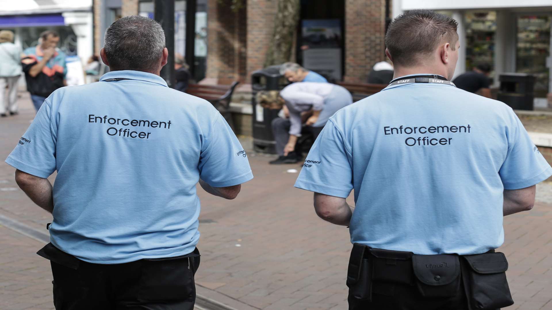 The litter wardens in Ashford High Street