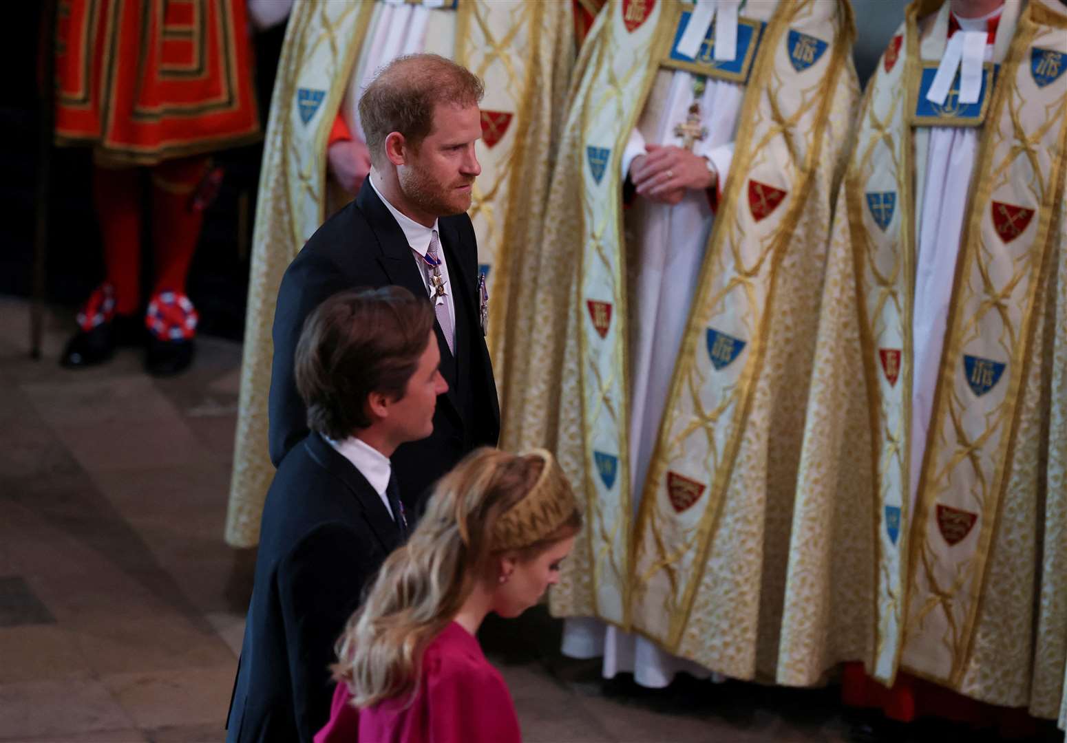 The Duke of Sussex arriving ahead of the coronation of King Charles III and Queen Camilla at Westminster Abbey, London. (Phil Noble, PA)