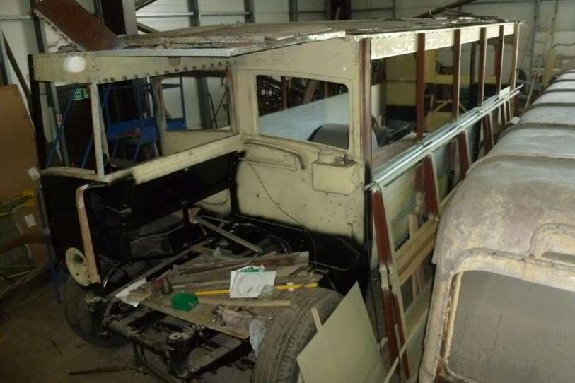 The bus is being stripped back and rebuilt