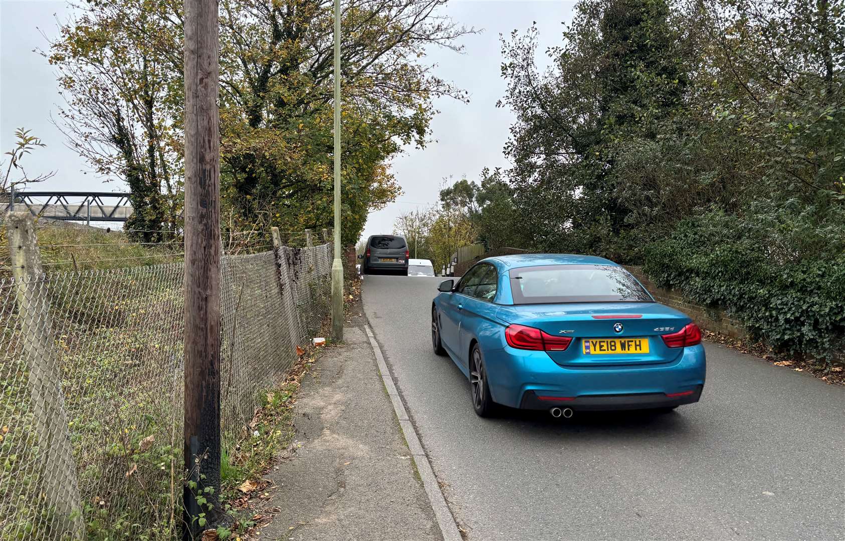 Drivers say visibility is an issue as they go over the bridge in Crowbridge Road