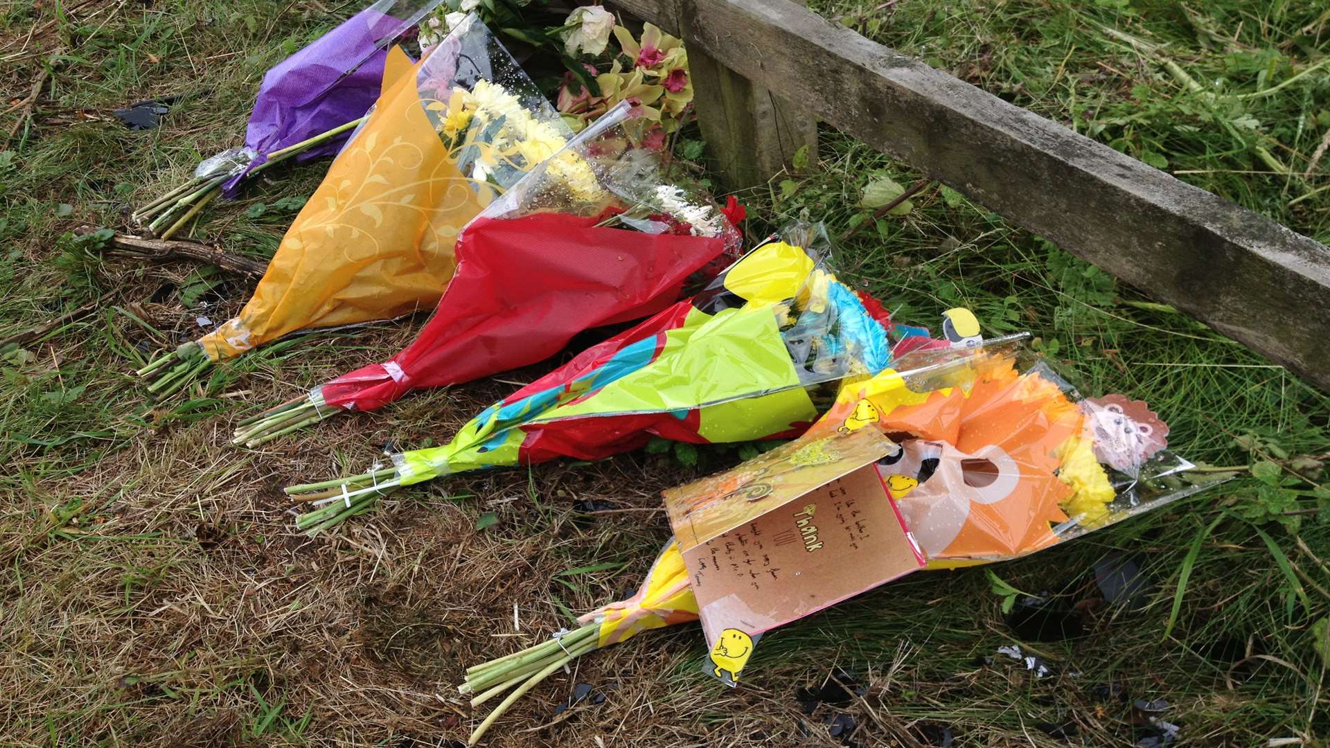 Floral tributes left at the scene