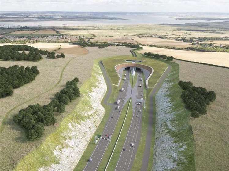 The southern entrance to the Lower Thames Crossing, in Kent