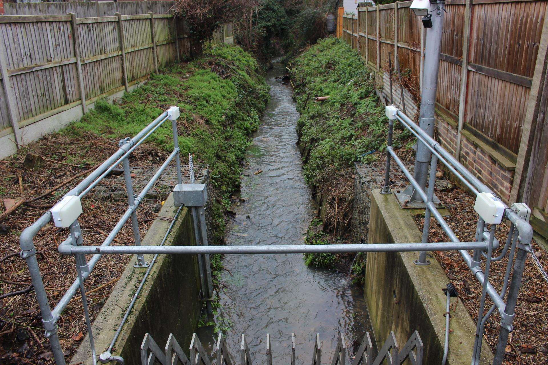 The stream next to Sean Maxwell's home in Sheerstone, Iwade