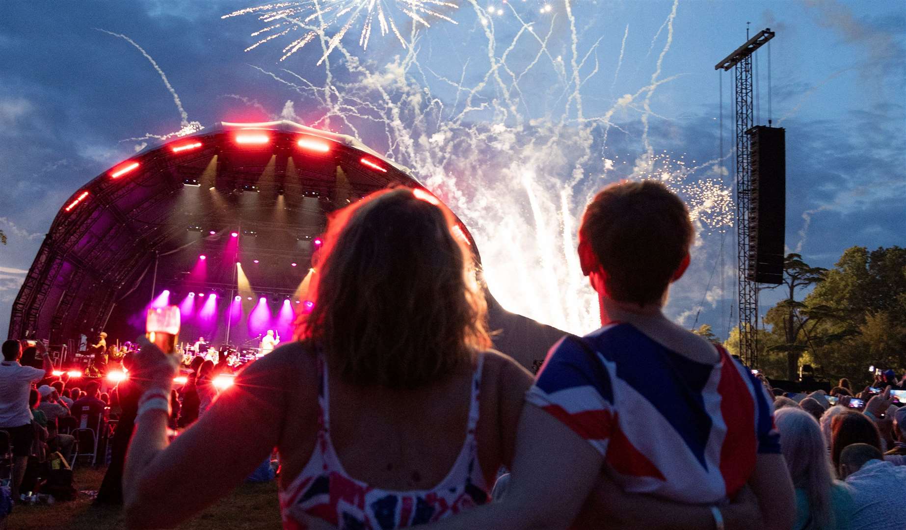 The concert includes live entertainment, food stalls and fireworks