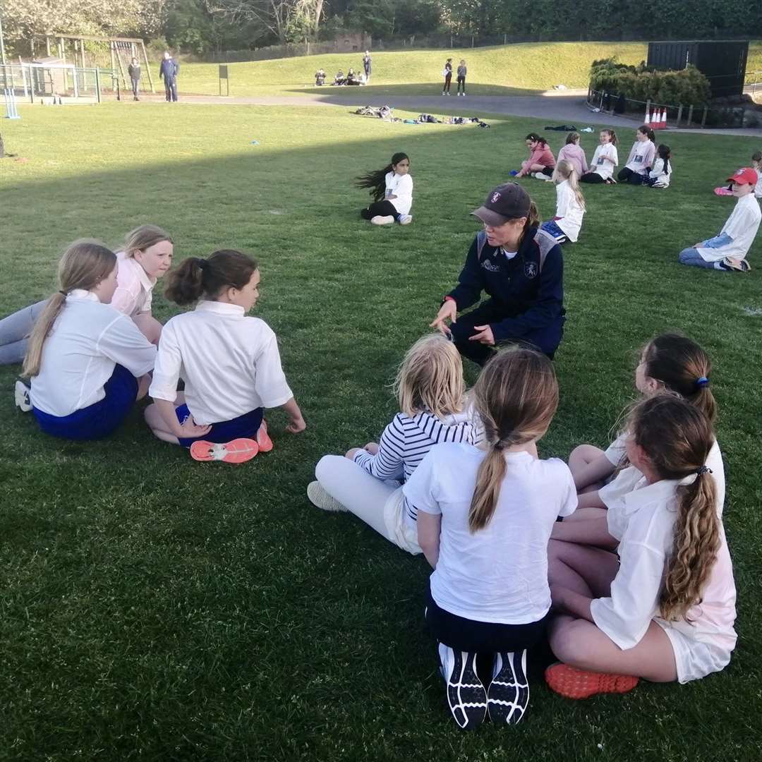 Young members of Cowdrey Cricket Club's first girls' team