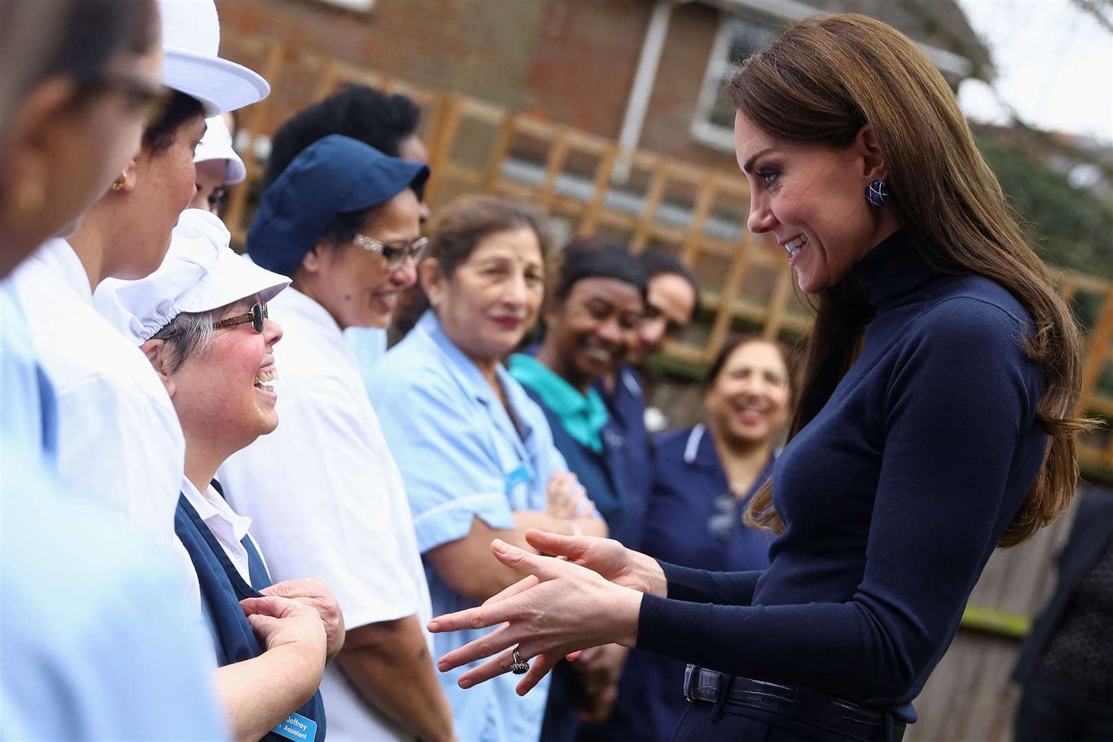 The Princess of Wales meets staff and residents (Hannah McKay/PA)