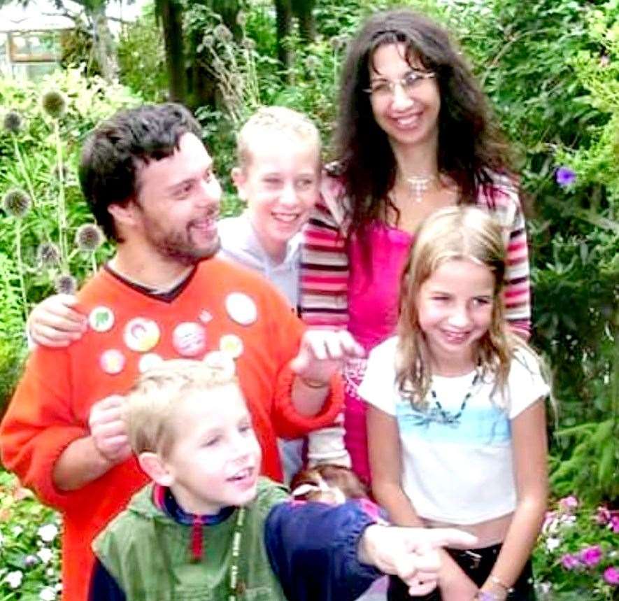Mark Goodwin with his sister Paula and his nieces and nephews in about 2002