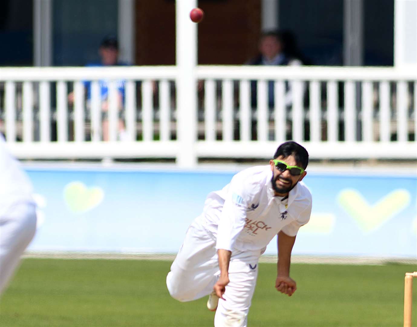 Spinner Hamid Qadri was the pick of the Kent bowlers and even was involved in a run-out. Picture: Barry Goodwin